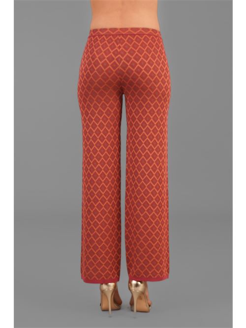 Pantalone in viscosa fantasia Maida Mila Milano | M6042ROSSO VALENTINO